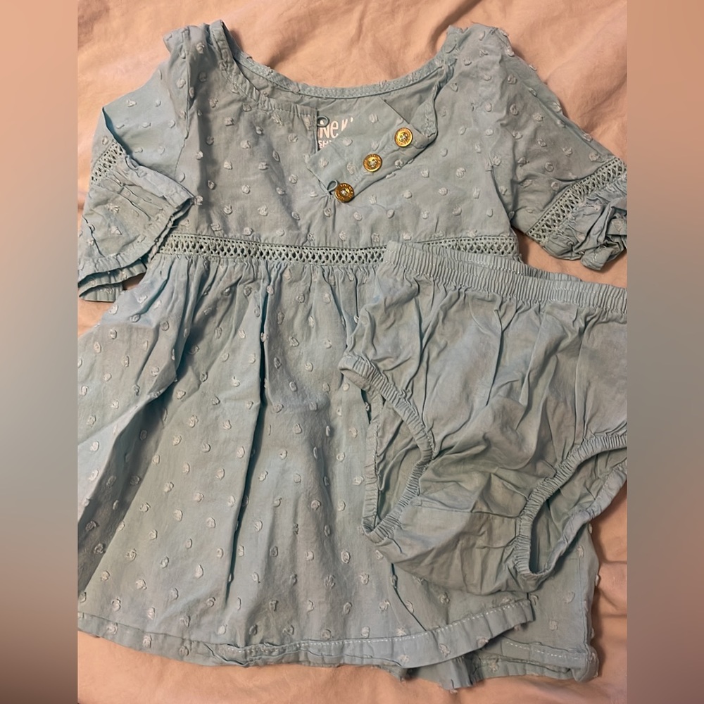 Baby girls dress with diaper cover/ bloomers